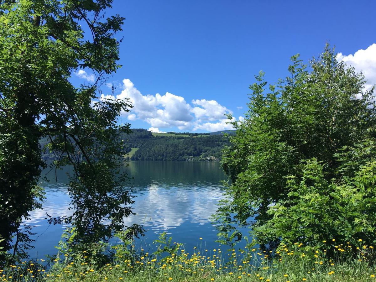 Appartement Zirbenduft Ferienhaus Fuenf Sinne Dobriach Bagian luar foto